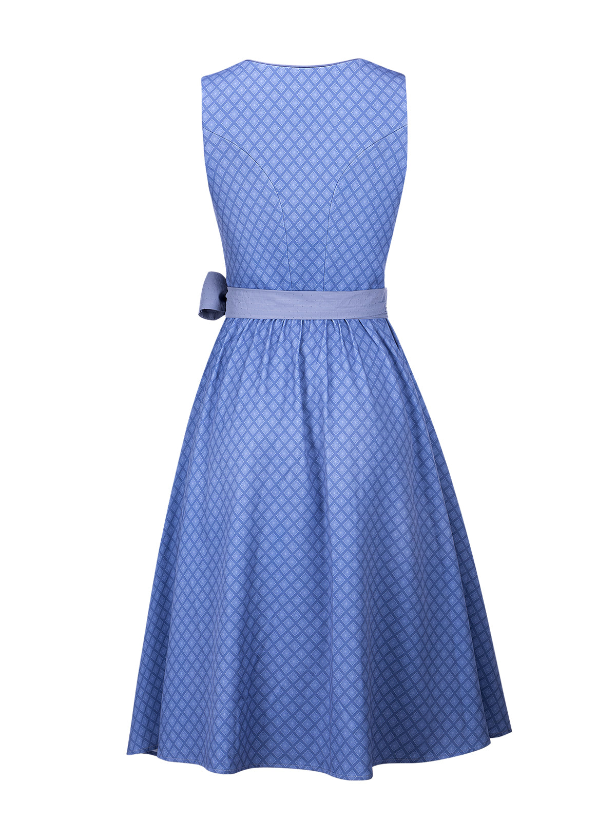 Damen Blau Knöpfen Geometrische Muster Dirndl Daniela